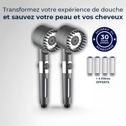 MIR0Shower™ – Pommeau de douche haute pression | filtration intégrée | 3 modes spa | jusqu’à −30 % d’eau