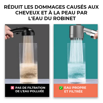 MIR0Shower™ – Pommeau de douche haute pression | filtration intégrée | 3 modes spa | jusqu’à −30 % d’eau