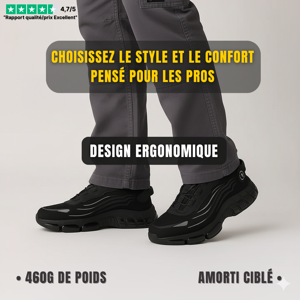 Atlas S3™ – Chaussures de sécurité : norme S3, antidérapantes SRC, étanches WR, coque acier & semelle Kevlar